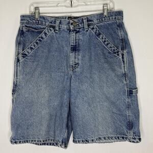 Polo Ralph Lauren Shorts Mens 33 Blue Denim Carpenter Cargo Polo Jeans 90s